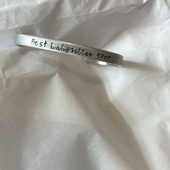 Jewelry - 3/$20 Silver “Best Babysitter Ever” Cuff Bracelet